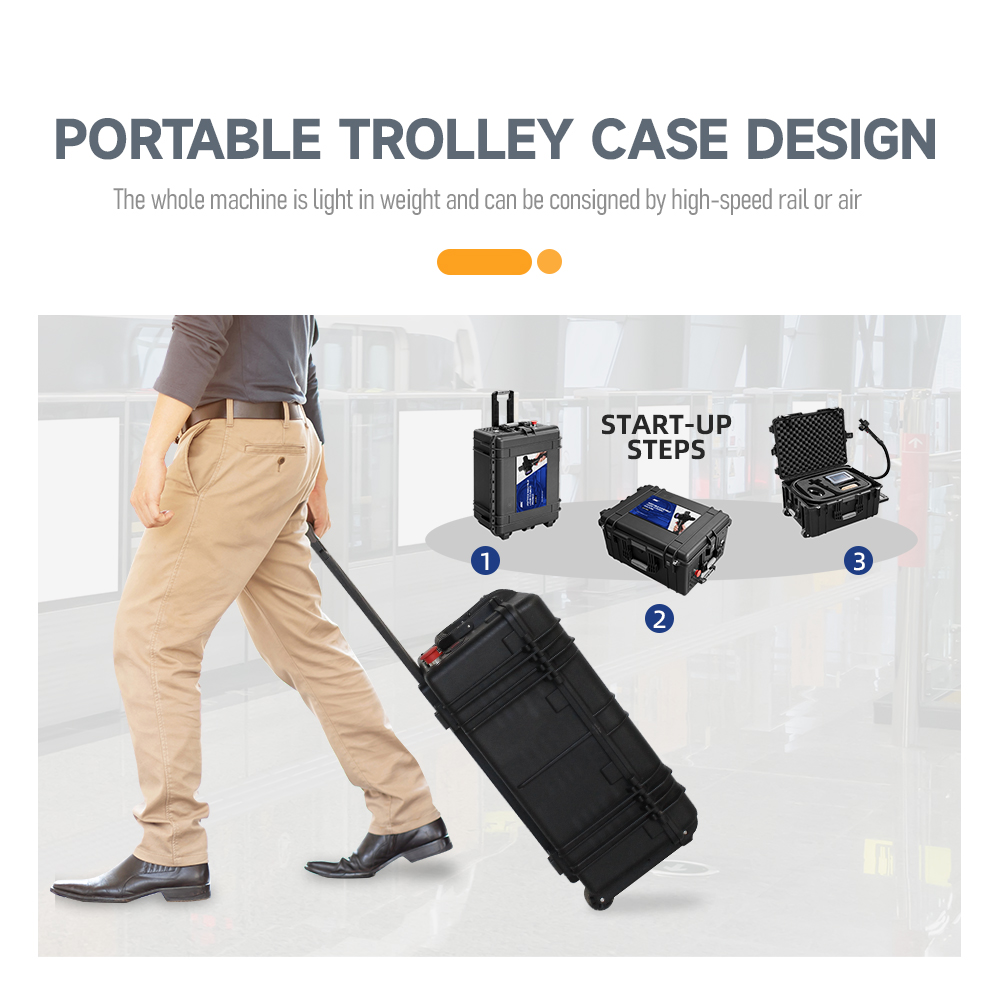 200W Portable Handheld Pulse Laser Cleaning Machine Trolleycase Fiber Laser Cleaner Metal Rust Remover